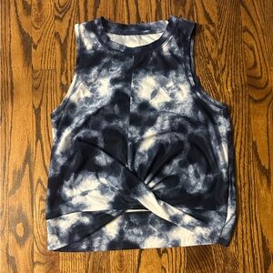 Old Navy Blue and White Tie-Dye Tank Top